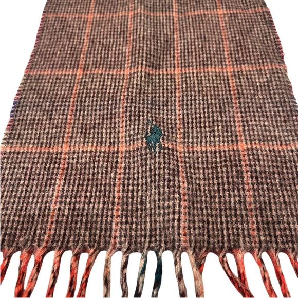 Vintage Polo Ralph Lauren Men's Reversible Scarf Italy Plaid Quiet Luxury NEW - Picture 3 of 6
